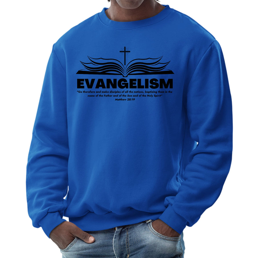 Mens Graphic Sweatshirt Evangelism - Go Therefore and Make Disciples - Mens