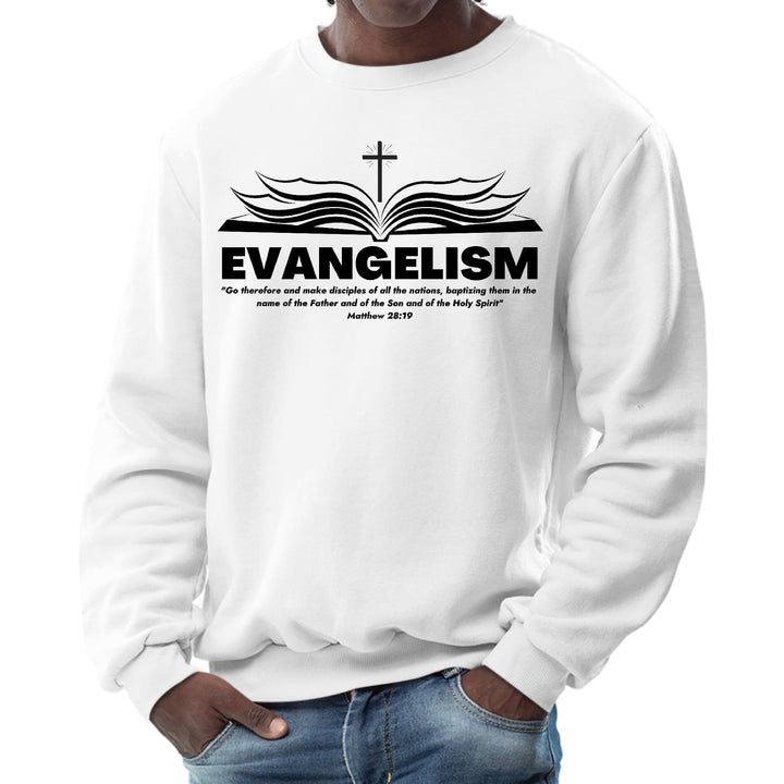 Mens Graphic Sweatshirt Evangelism - Go Therefore and Make Disciples - Mens