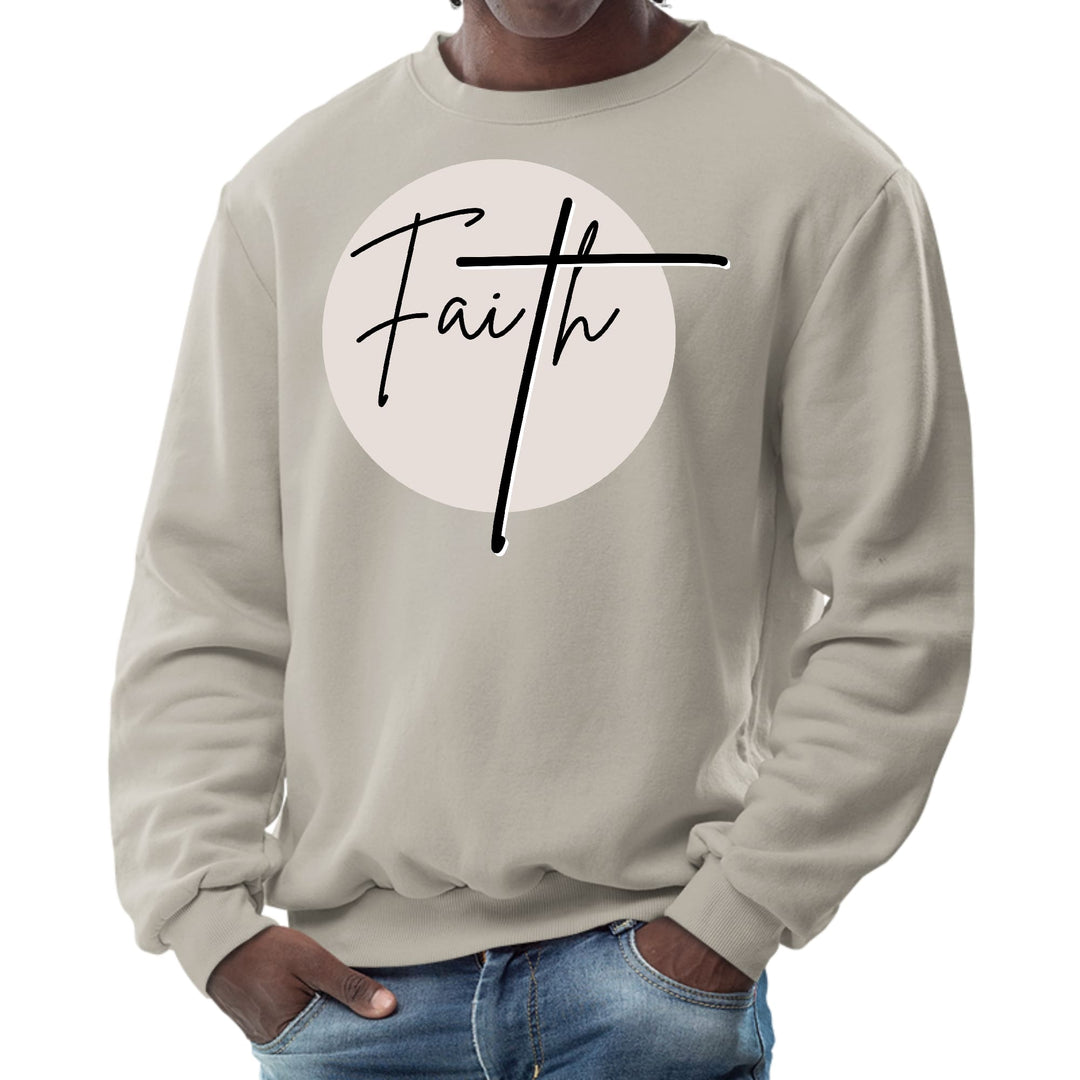 Mens Graphic Sweatshirt Faith - Christian Affirmation - Black - Mens