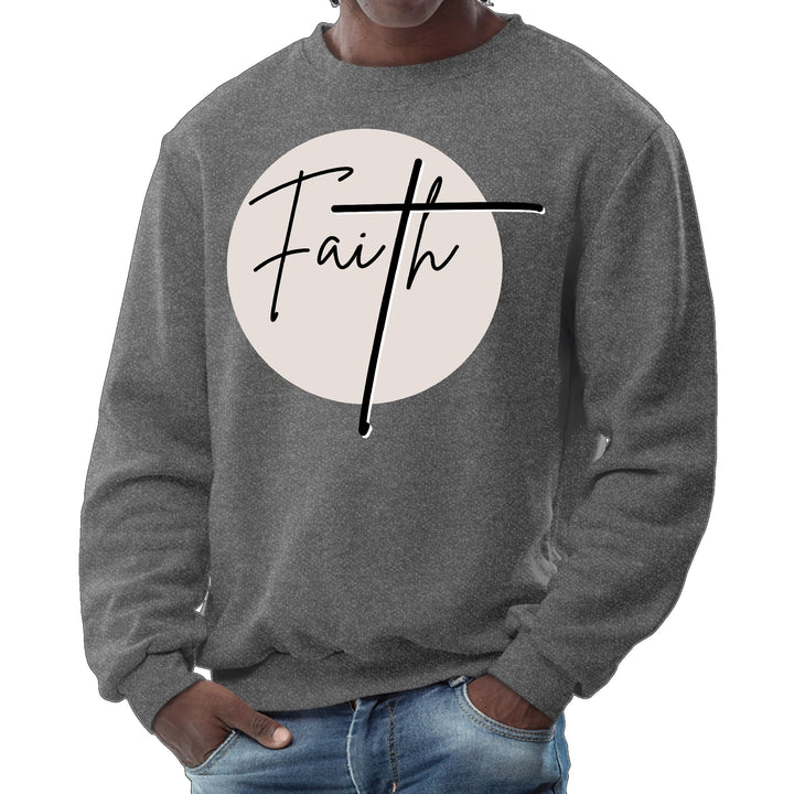 Mens Graphic Sweatshirt Faith - Christian Affirmation - Black - Mens