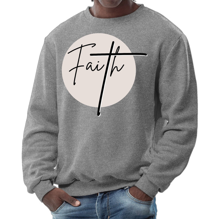 Mens Graphic Sweatshirt Faith - Christian Affirmation - Black - Mens