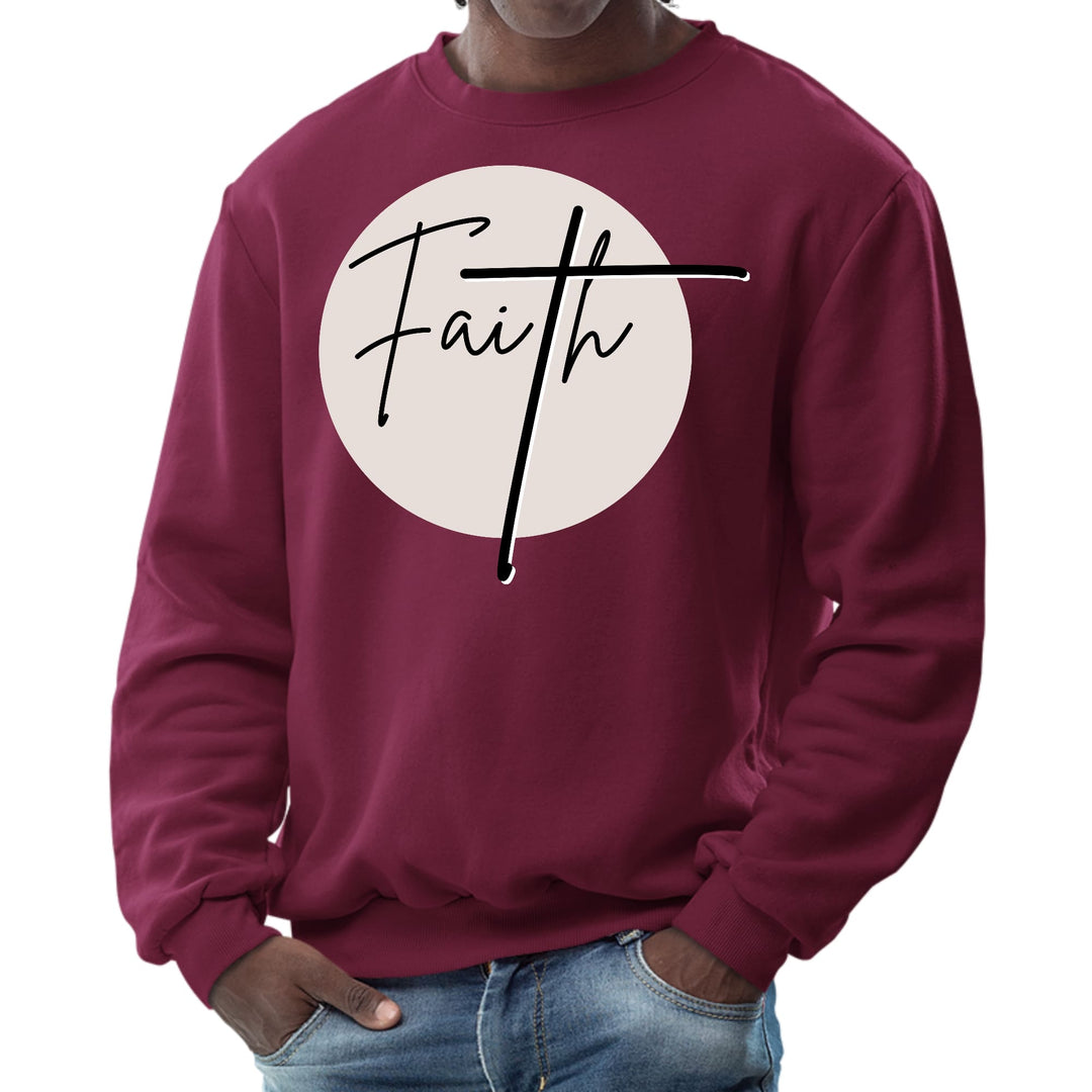 Mens Graphic Sweatshirt Faith - Christian Affirmation - Black - Mens