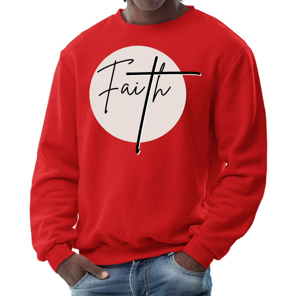 Mens Graphic Sweatshirt Faith - Christian Affirmation - Black - Mens