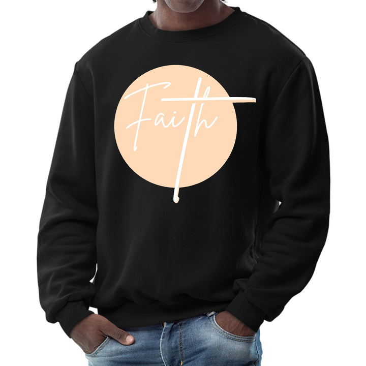 Mens Graphic Sweatshirt Faith - Christian Affirmation - Peach - Mens