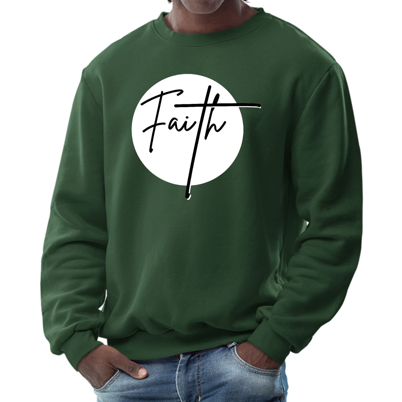 Mens Graphic Sweatshirt Faith Print - Mens | Sweatshirts