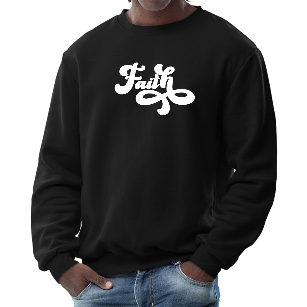 Mens Graphic Sweatshirt Faith Script Illustration - Mens | Sweatshirts