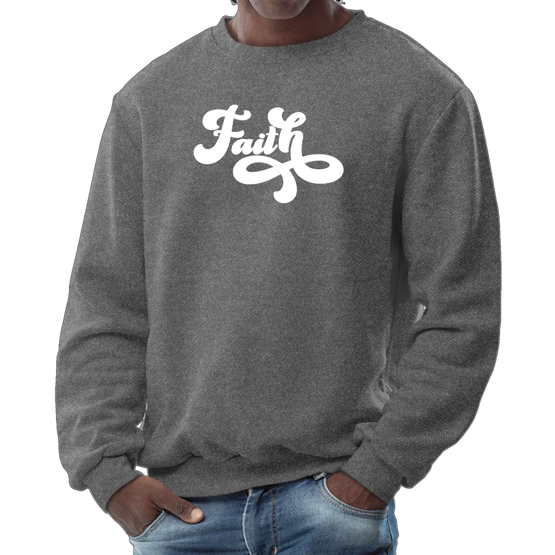 Mens Graphic Sweatshirt Faith Script Illustration - Mens | Sweatshirts