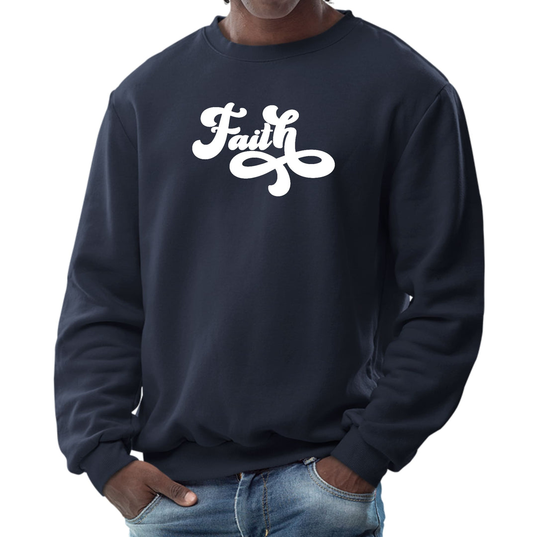 Mens Graphic Sweatshirt Faith Script Illustration - Mens | Sweatshirts