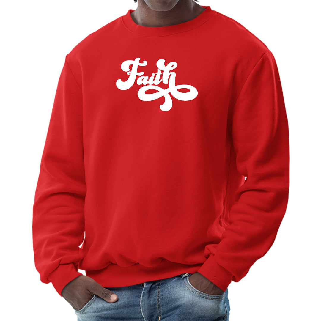 Mens Graphic Sweatshirt Faith Script Illustration - Mens | Sweatshirts