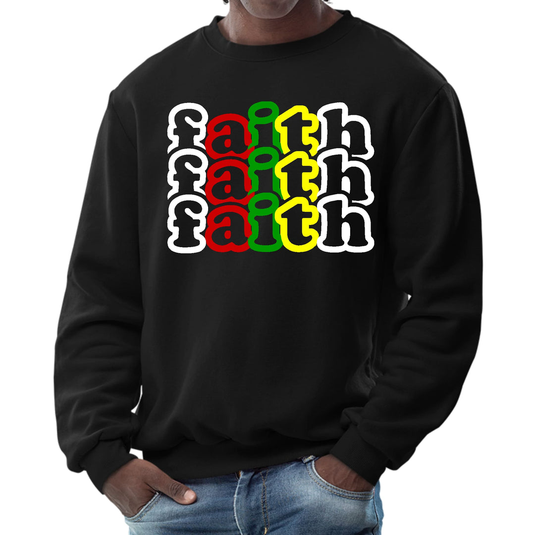 Mens Graphic Sweatshirt Faith Stack Multicolor Illustration - Mens | Sweatshirts