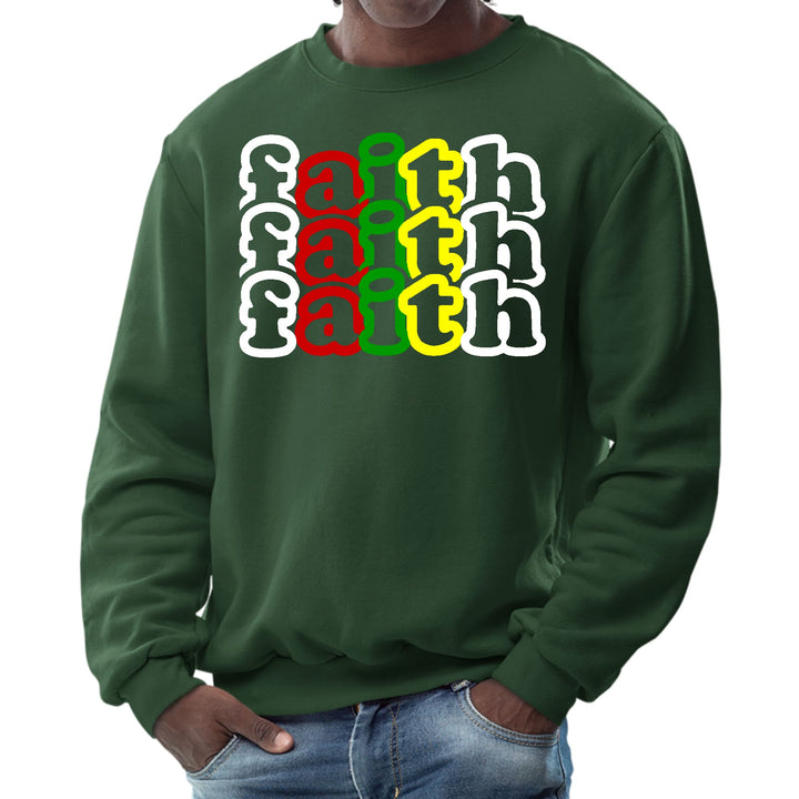 Mens Graphic Sweatshirt Faith Stack Multicolor Illustration - Mens | Sweatshirts