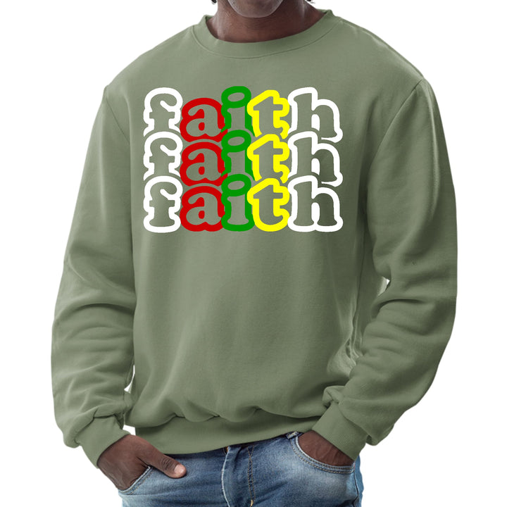 Mens Graphic Sweatshirt Faith Stack Multicolor Illustration - Mens | Sweatshirts