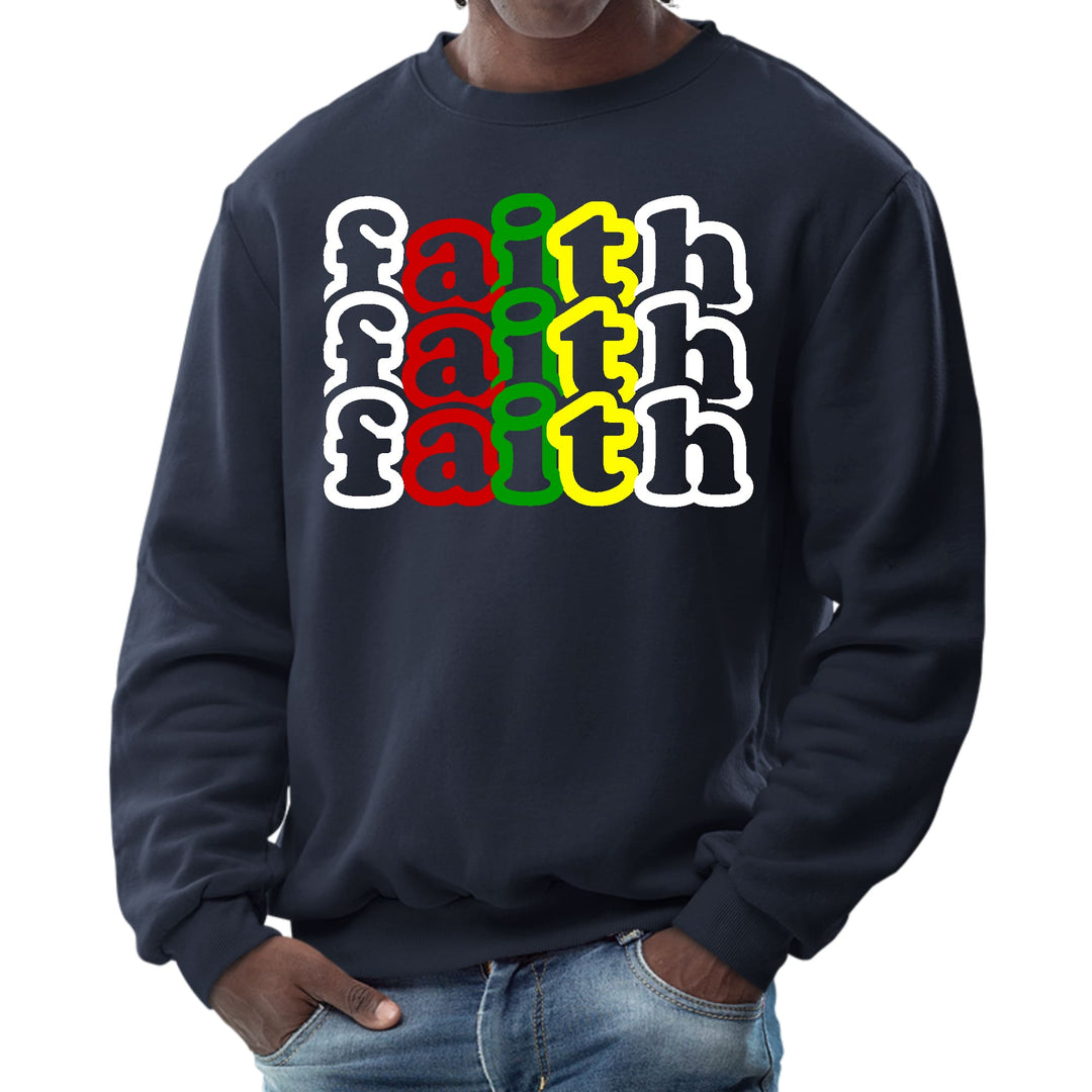 Mens Graphic Sweatshirt Faith Stack Multicolor Illustration - Mens | Sweatshirts