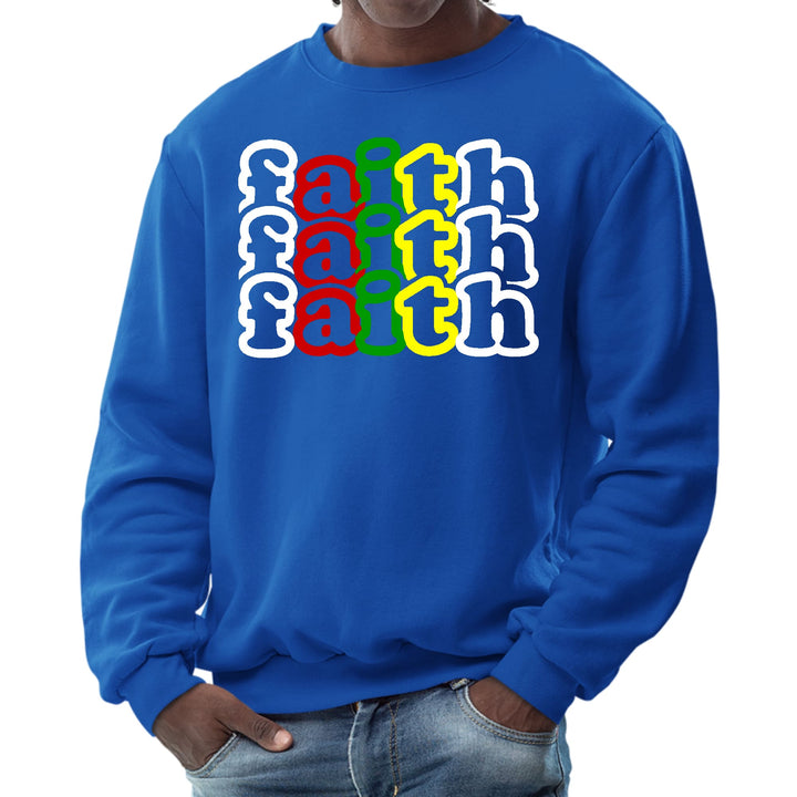 Mens Graphic Sweatshirt Faith Stack Multicolor Illustration - Mens | Sweatshirts