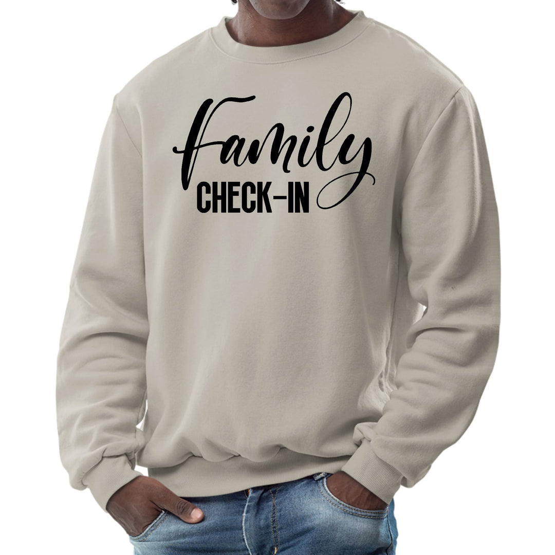 Mens Graphic Sweatshirt Family Check-in Illustration - Mens | Sweatshirts