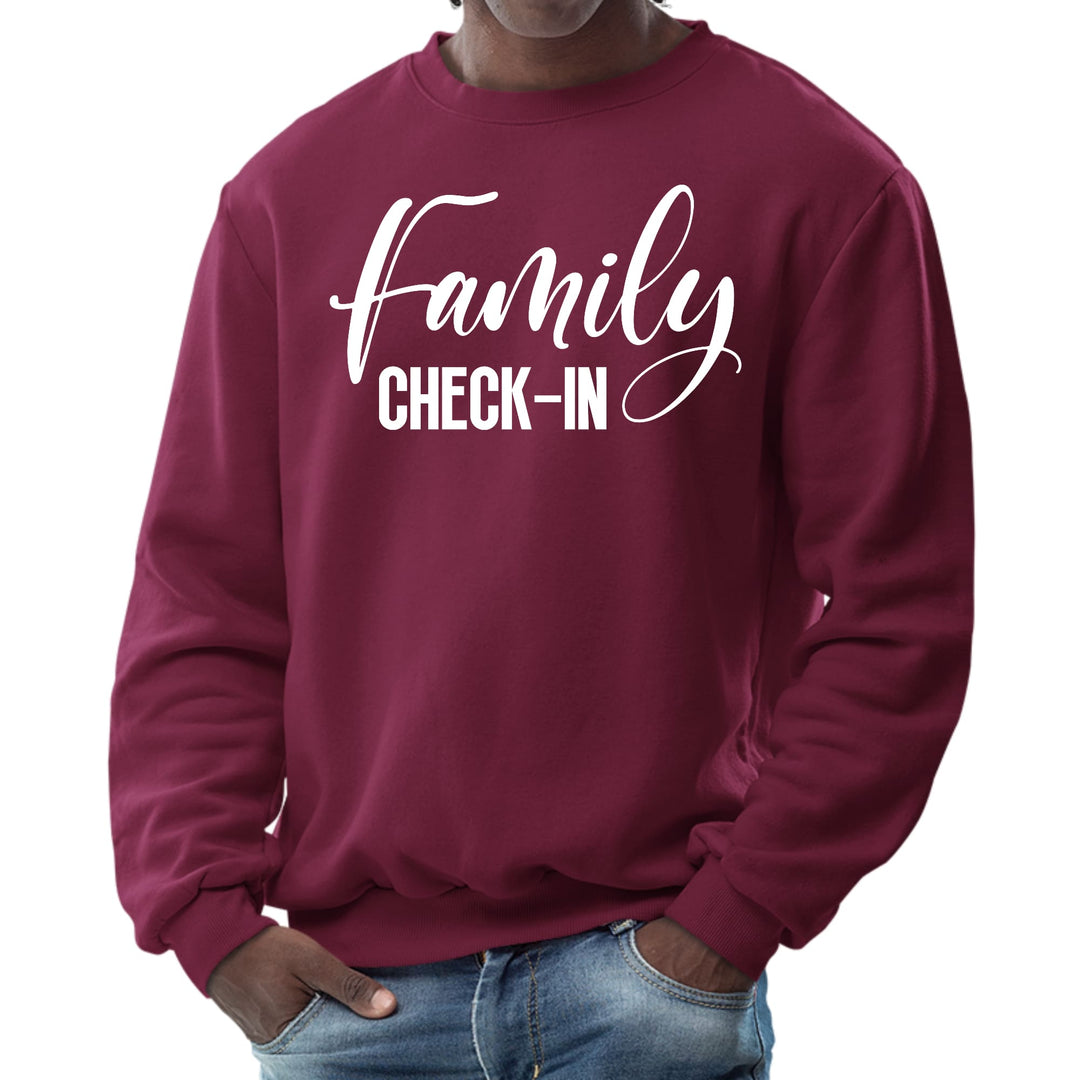 Mens Graphic Sweatshirt Family Check-in Illustration - Mens | Sweatshirts