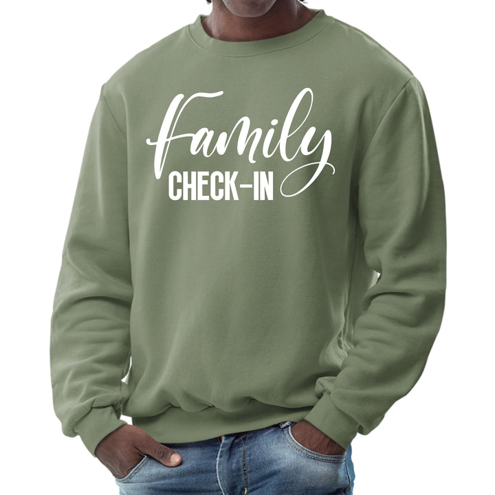 Mens Graphic Sweatshirt Family Check-in Illustration - Mens | Sweatshirts