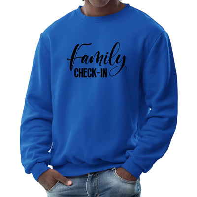 Mens Graphic Sweatshirt Family Check-in Illustration - Mens | Sweatshirts