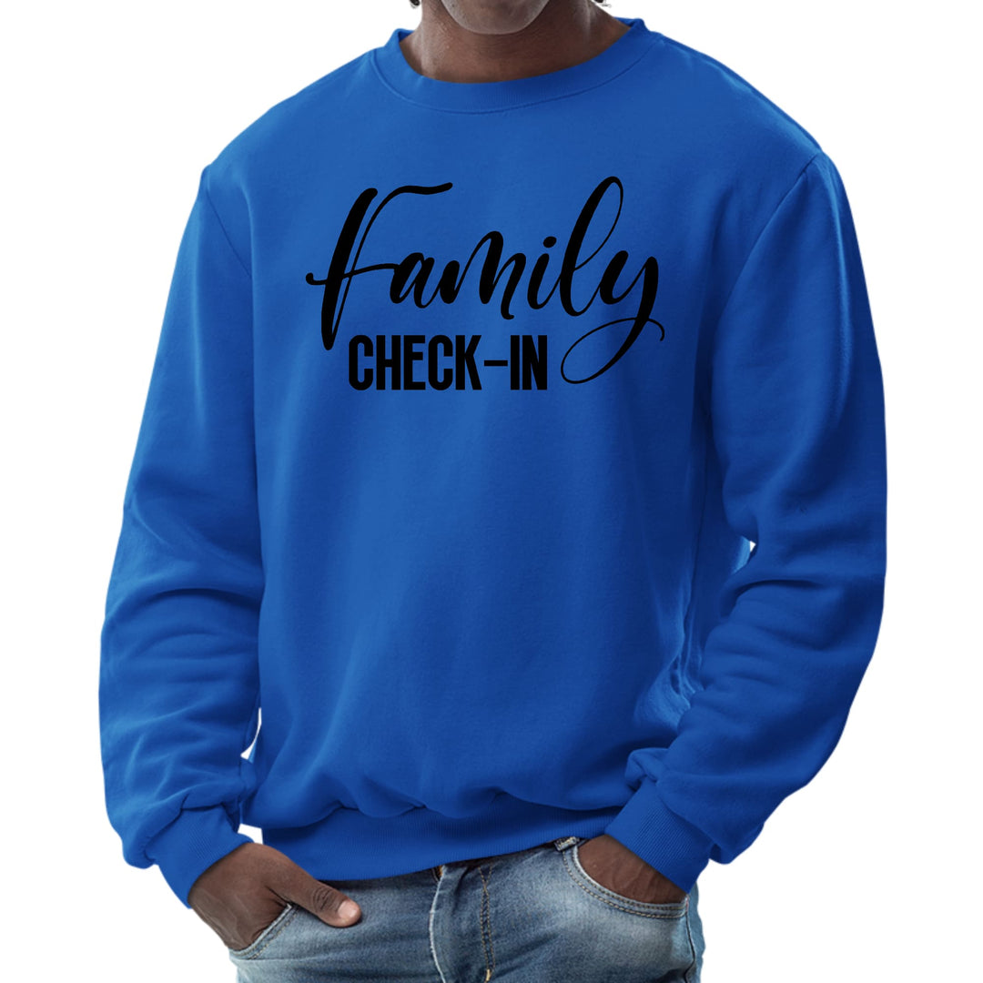 Mens Graphic Sweatshirt Family Check-in Illustration - Mens | Sweatshirts