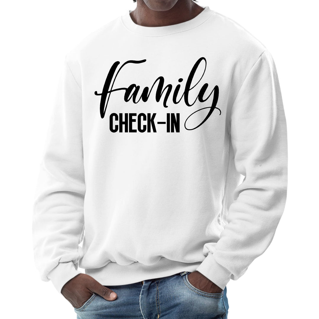 Mens Graphic Sweatshirt Family Check-in Illustration - Mens | Sweatshirts