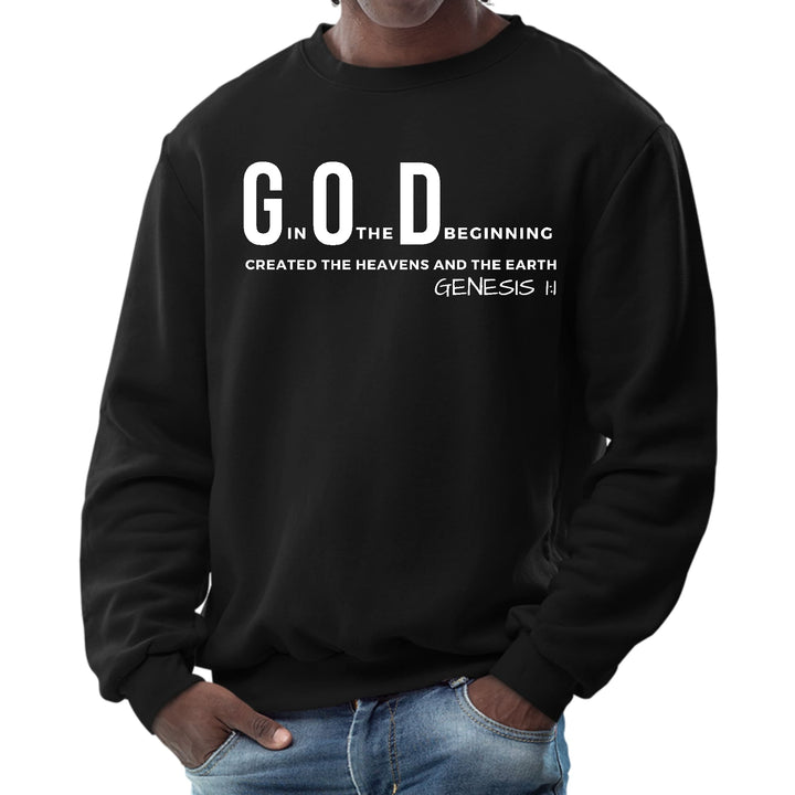 Mens Graphic Sweatshirt God in the Beginning Print - Mens | Sweatshirts