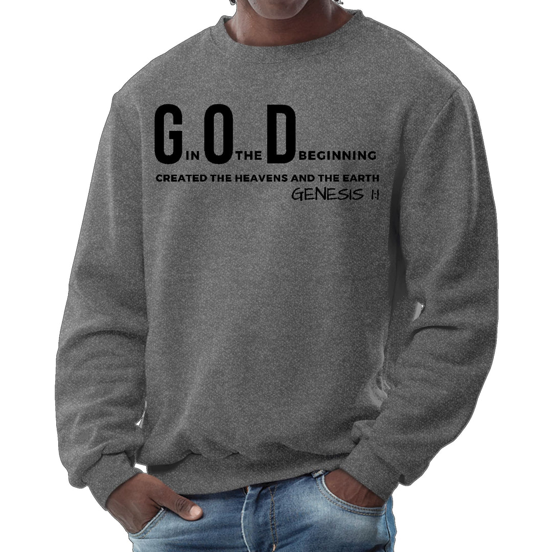 Mens Graphic Sweatshirt God in the Beginning Print - Mens | Sweatshirts