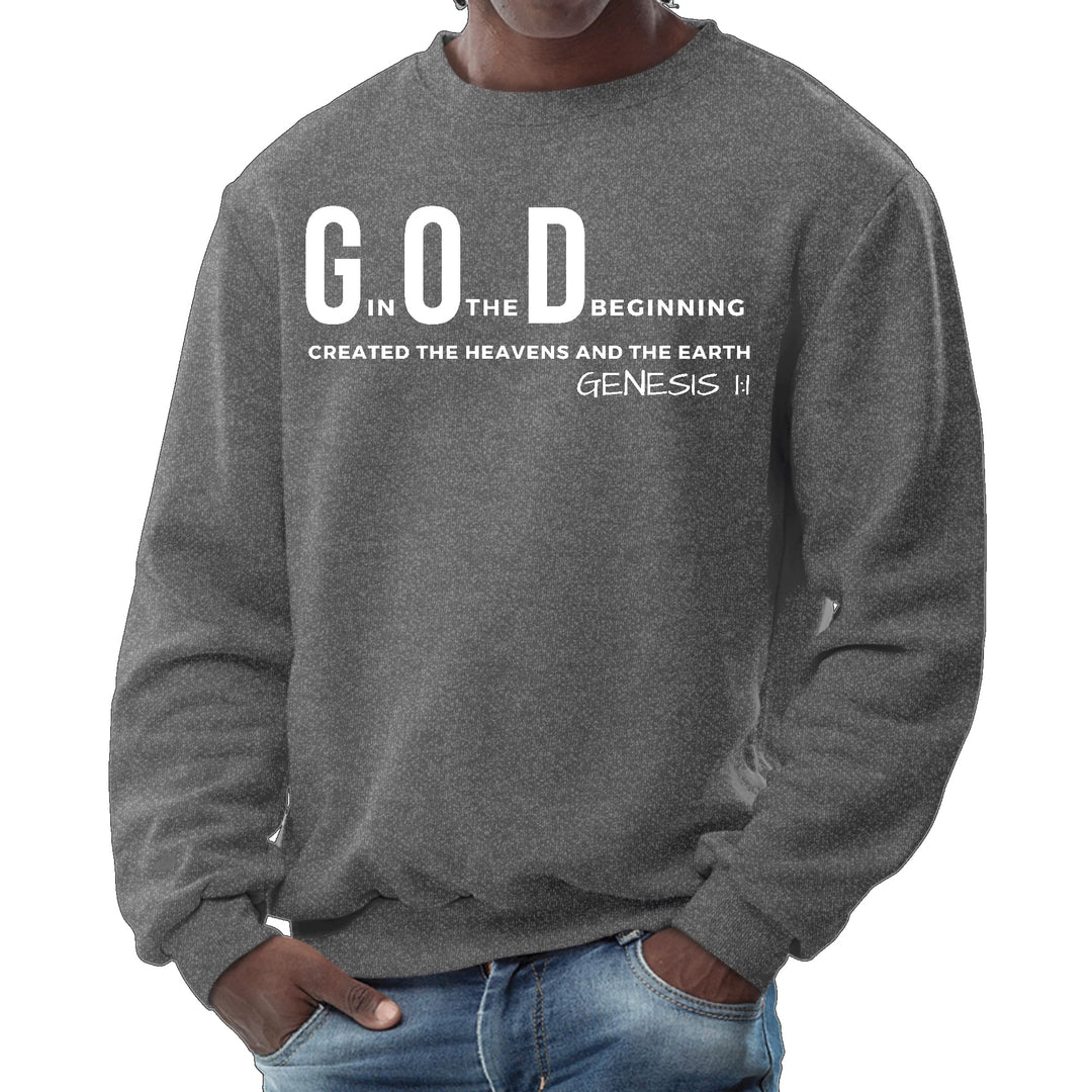 Mens Graphic Sweatshirt God in the Beginning Print - Mens | Sweatshirts