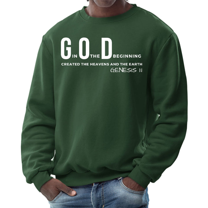 Mens Graphic Sweatshirt God in the Beginning Print - Mens | Sweatshirts