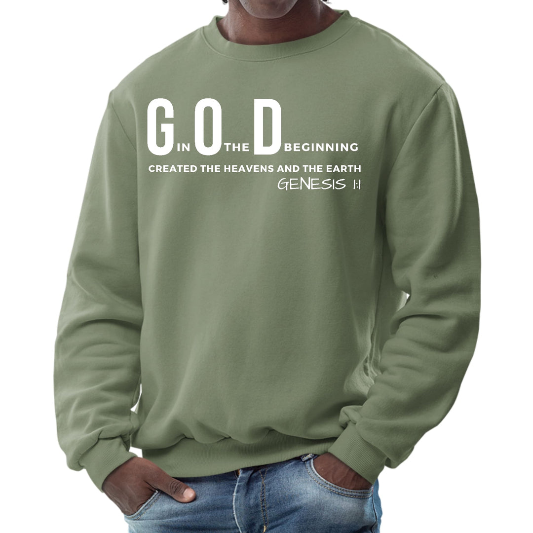 Mens Graphic Sweatshirt God in the Beginning Print - Mens | Sweatshirts