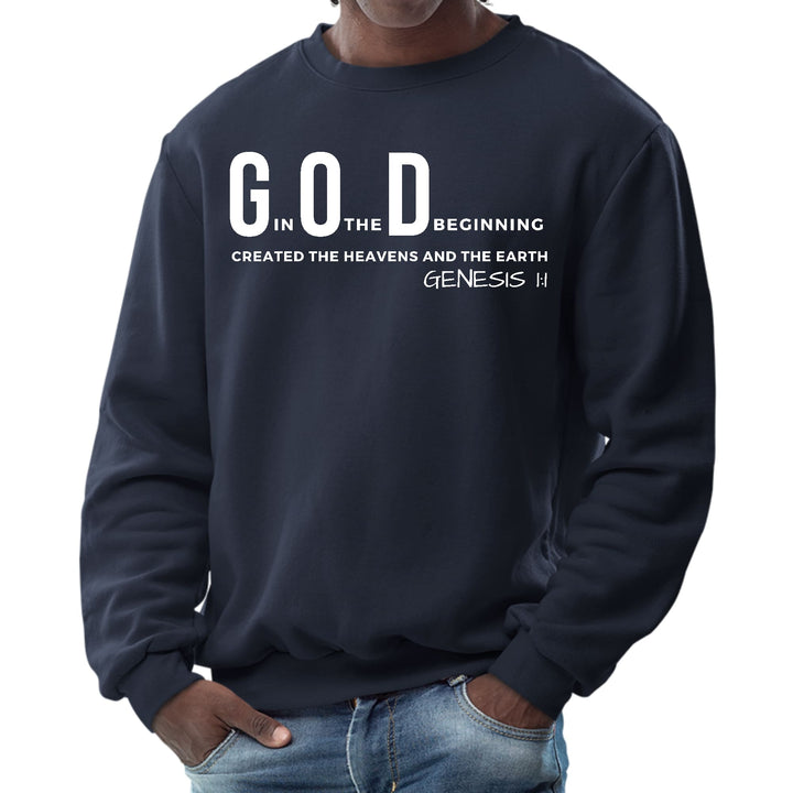 Mens Graphic Sweatshirt God in the Beginning Print - Mens | Sweatshirts