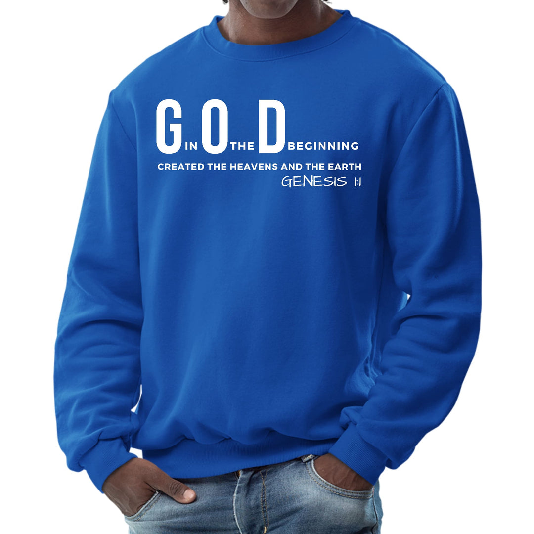 Mens Graphic Sweatshirt God in the Beginning Print - Mens | Sweatshirts