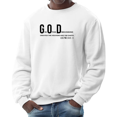 Mens Graphic Sweatshirt God In The Beginning Print - Sweatshirts