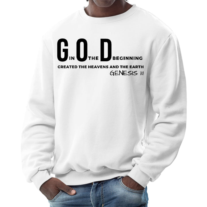 Mens Graphic Sweatshirt God in the Beginning Print - Mens | Sweatshirts