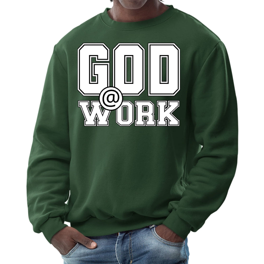 Mens Graphic Sweatshirt God @ Work Print - Mens | Sweatshirts