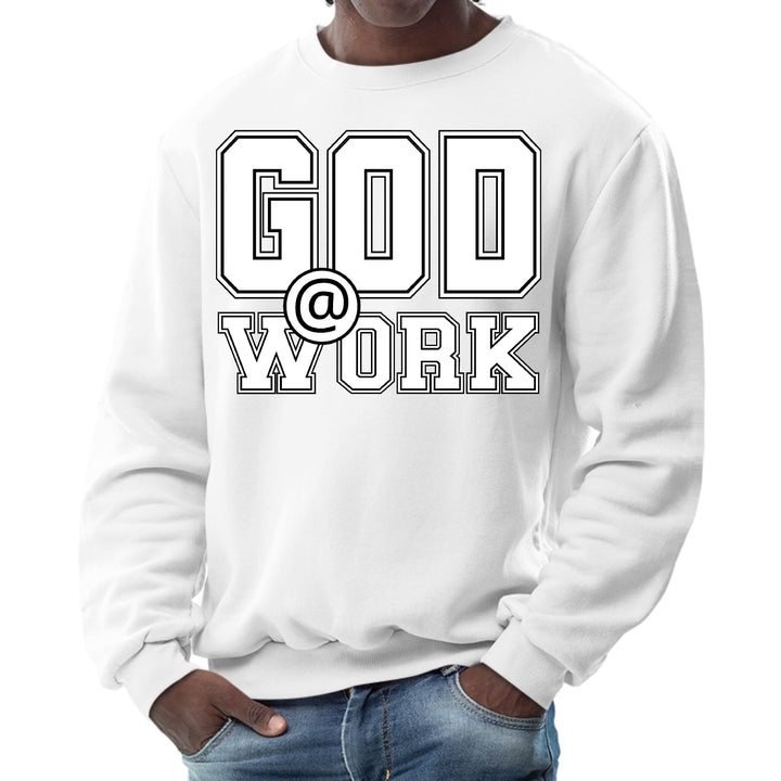 Mens Graphic Sweatshirt God @ Work Print - Mens | Sweatshirts