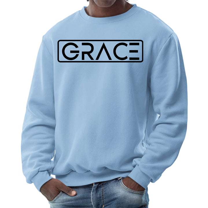 Mens Graphic Sweatshirt Grace Christian Black Illustration - Mens | Sweatshirts