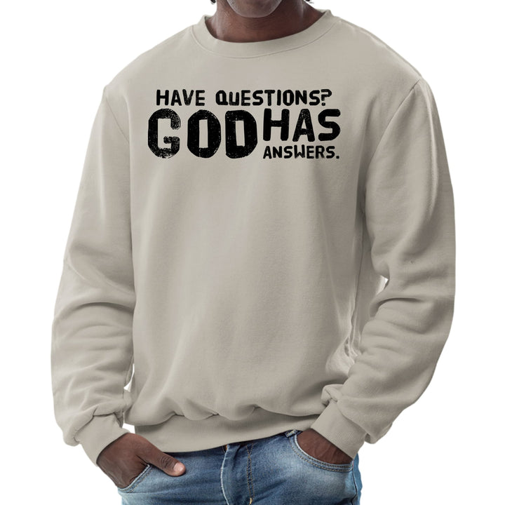 Mens Graphic Sweatshirt have Questions God has Answers Black - Mens