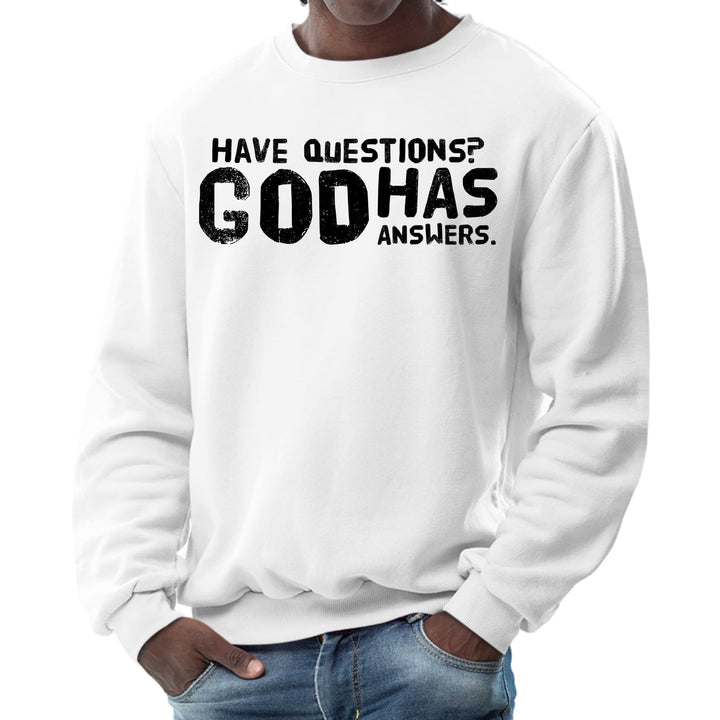 Mens Graphic Sweatshirt have Questions God has Answers Black - Mens