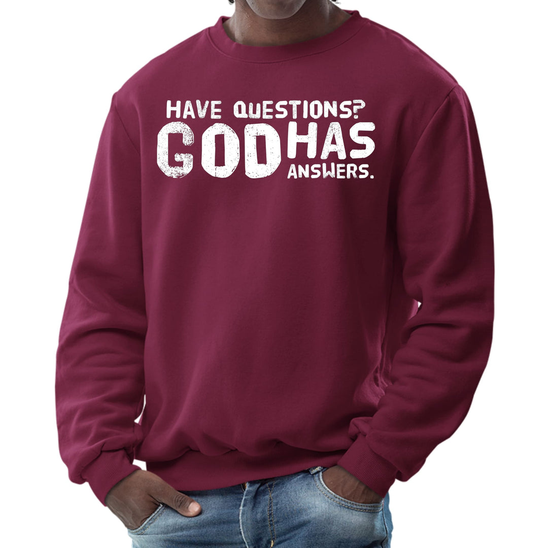 Mens Graphic Sweatshirt have Questions God has Answers - Mens | Sweatshirts