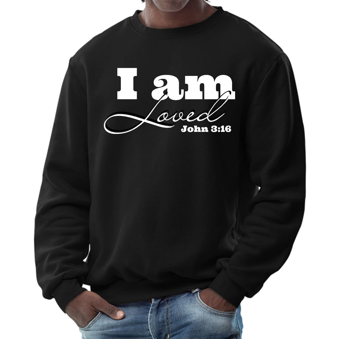 Mens Graphic Sweatshirt i am Loved - John 3:16 Illustration - Mens | Sweatshirts