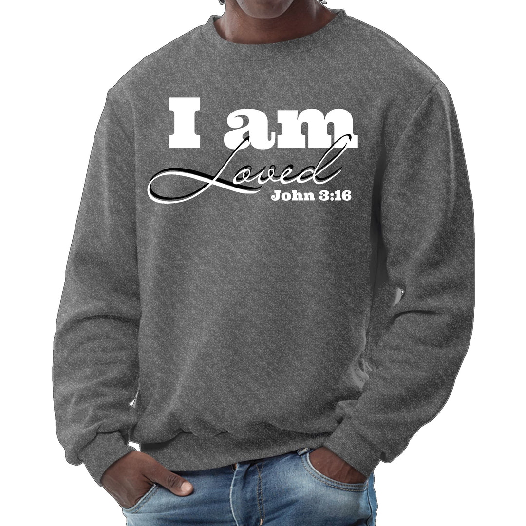 Mens Graphic Sweatshirt i am Loved - John 3:16 Illustration - Mens | Sweatshirts