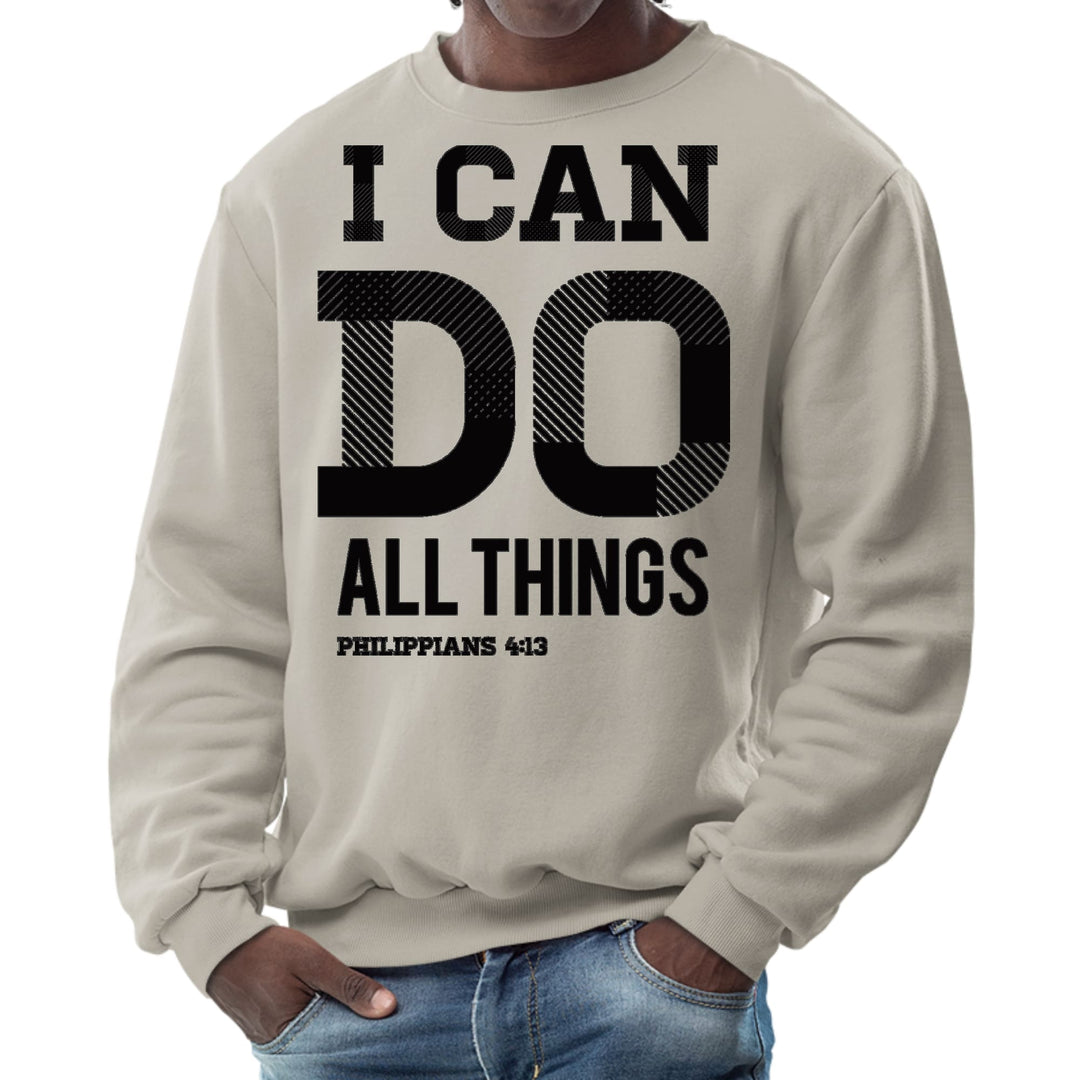 Mens Graphic Sweatshirt - i can do All Things Philippians 4:13 Black - Mens