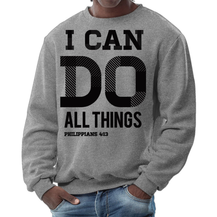 Mens Graphic Sweatshirt - i can do All Things Philippians 4:13 Black - Mens