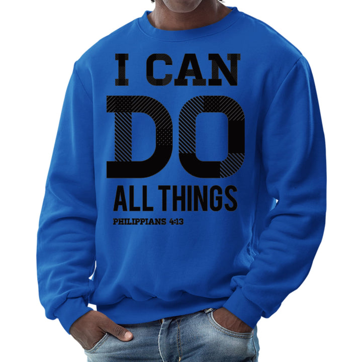 Mens Graphic Sweatshirt - i can do All Things Philippians 4:13 Black - Mens