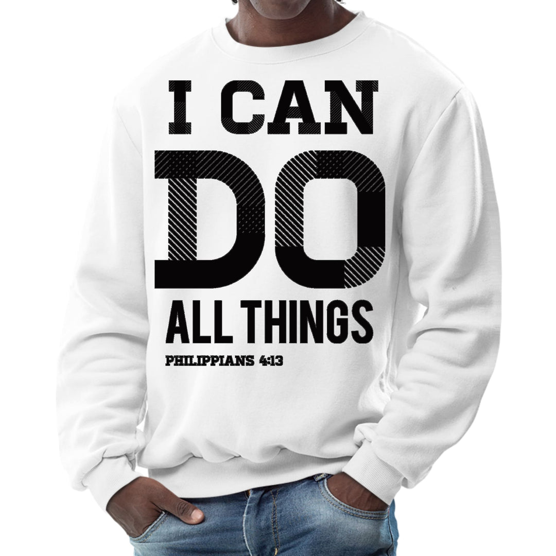 Mens Graphic Sweatshirt i can do All Things Philippians 4:13 Black - Mens