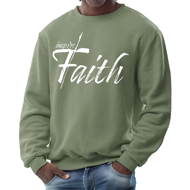 Mens Graphic Sweatshirt - Inspire Faith White Print - Mens | Sweatshirts