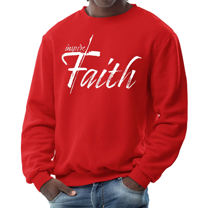 Mens Graphic Sweatshirt - Inspire Faith White Print - Mens | Sweatshirts