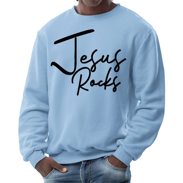 Mens Graphic Sweatshirt Jesus Rocks Print - Mens | Sweatshirts