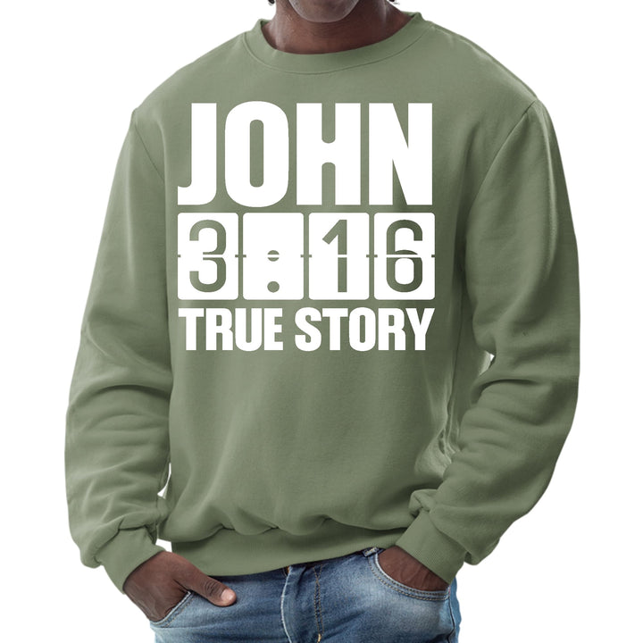 Mens Graphic Sweatshirt John 3:16 True Story Print - Mens | Sweatshirts