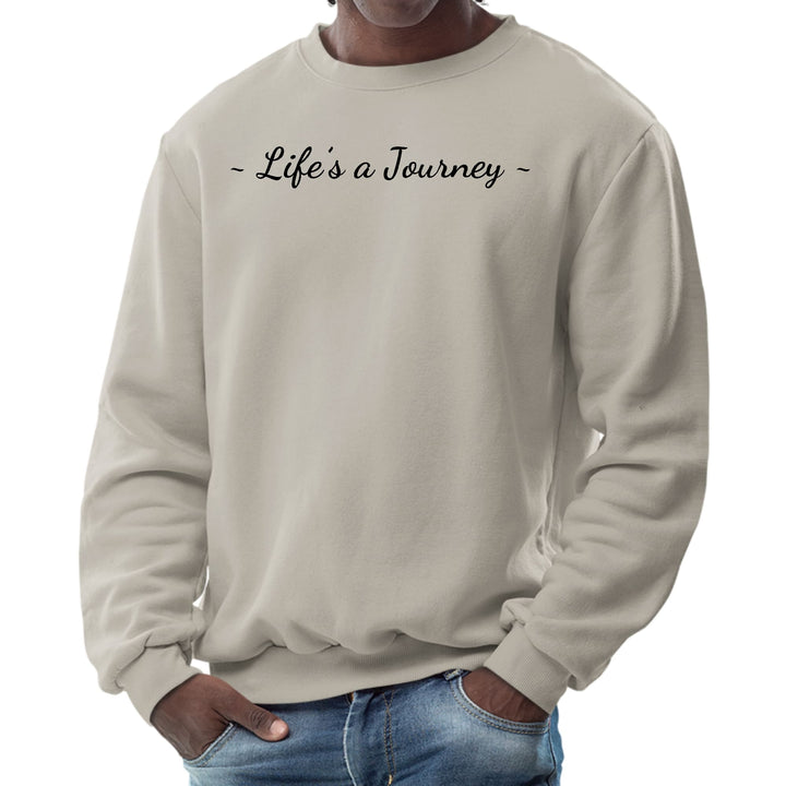 Mens Graphic Sweatshirt Life’s a Journey Black Print - Mens | Sweatshirts